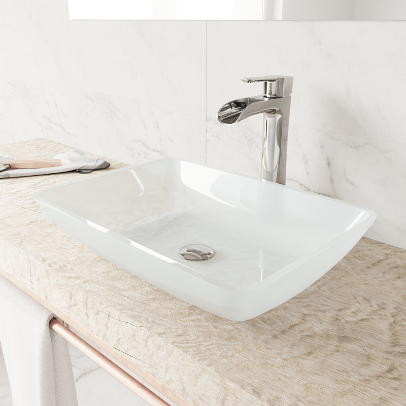 VIGO Glass Rectangular Vessel Bathroom Sink & Reviews Wayfair